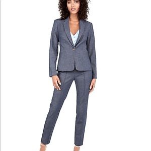 Express Chambry Denim One Button Blazer & Pant Set